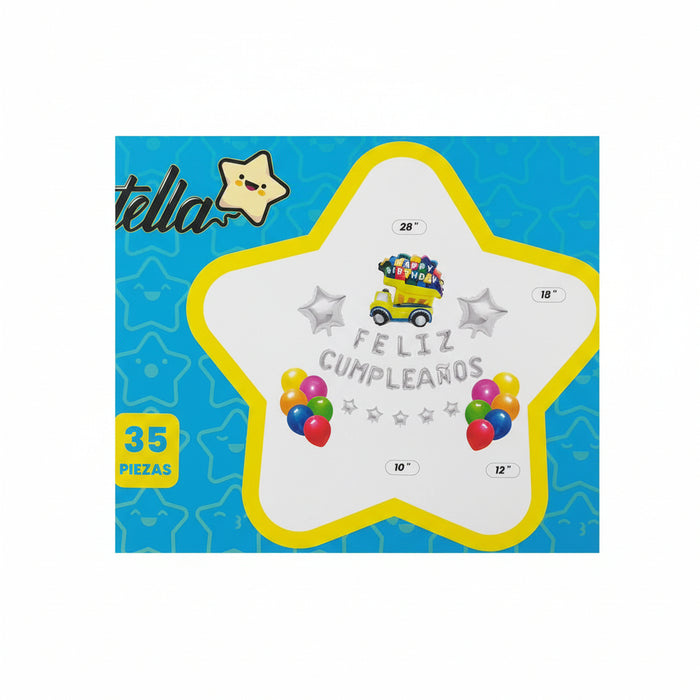 Kit de decoracion para cumpleaños x 35 piezas