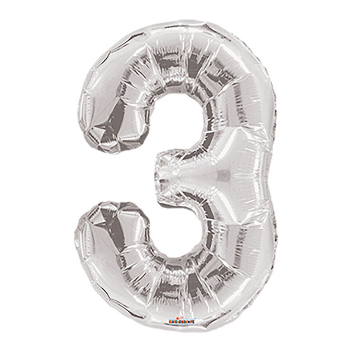 Globo Metalizado # 3 Plateado 25" Sempertex