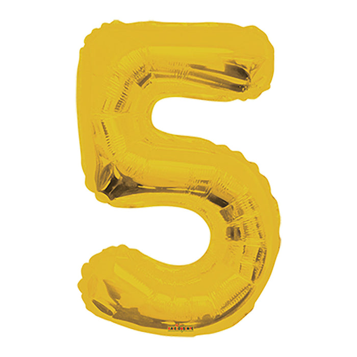 Globo Numero #5 Dorado 16" Festella