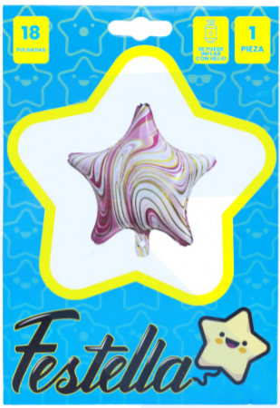 Globo Estrella Agata Rosado 18" Festella