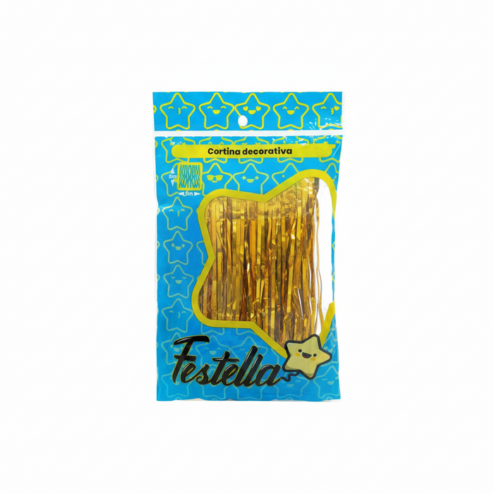 Cortina de Fiesta Lisa 2m x1m Dorado Festella
