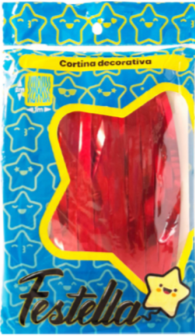 Cortina de Fiesta Lisa 2m x1m Rojo Festella