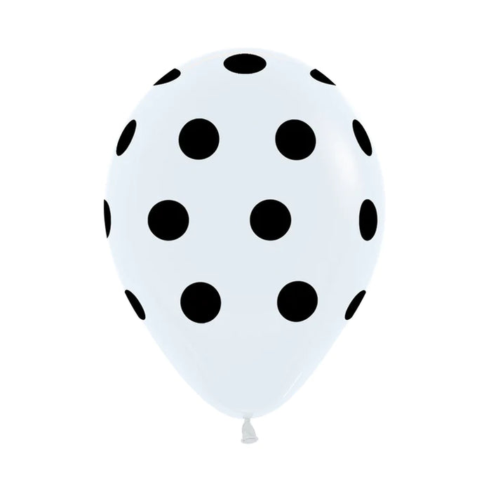 Globo Infinity Polka Negro F Blanco R12 x 12